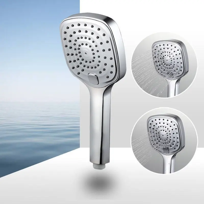 Pommeau de douche ABS chromé avec douchette à sélection de bouton