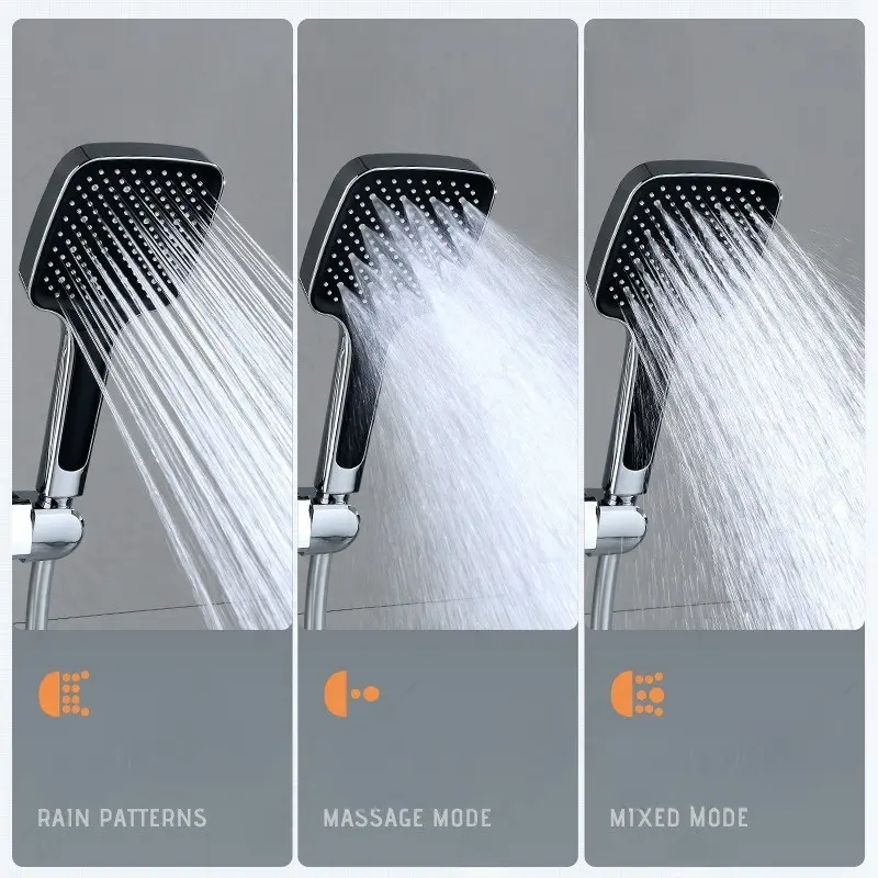 Pommeau de douche à main autonettoyant avec buses en silicone anti-obstruction