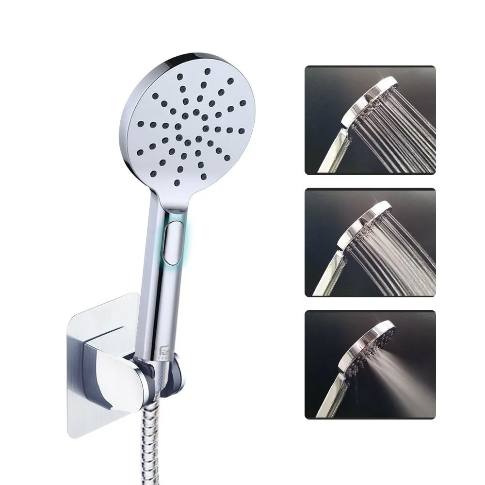 Douche à bouton-poussoir de bain en plastique chromé réglable de type spa